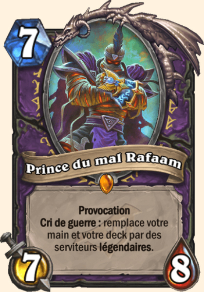Prince du mal Rafaam carte Hearthstone
