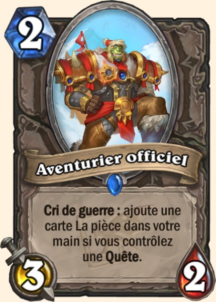 Aventurier officiel carte Hearhstone