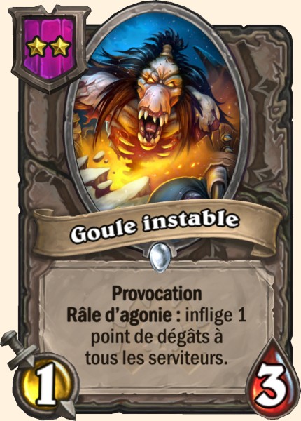 Goule instable carte Hearhstone