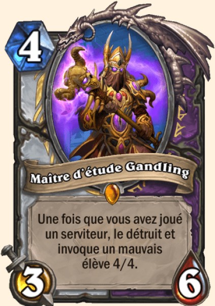 Gandling, le disciplinaire carte Hearhstone