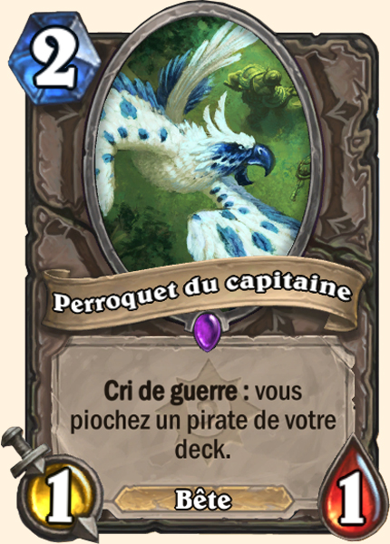 Perroquet du capitaine carte Hearhstone