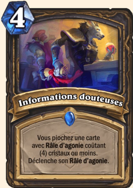 Information sommaire carte Hearhstone