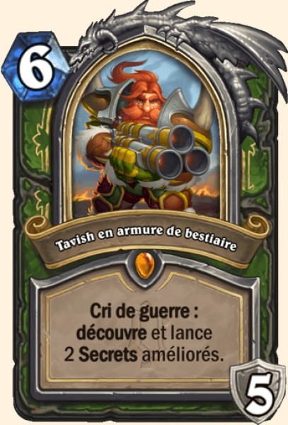 Tavish en armure de bestiaire carte Hearhstone