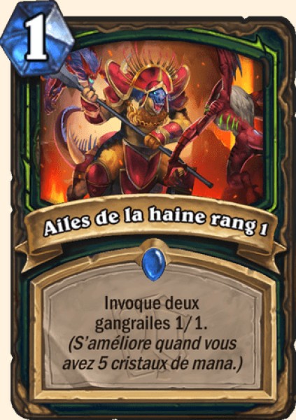 Ailes de la haine rang 1 carte Hearhstone