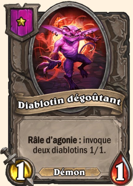 Diablotin degoutant carte Hearhstone