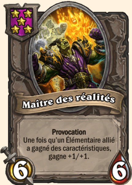 Maitre des realites carte Hearhstone