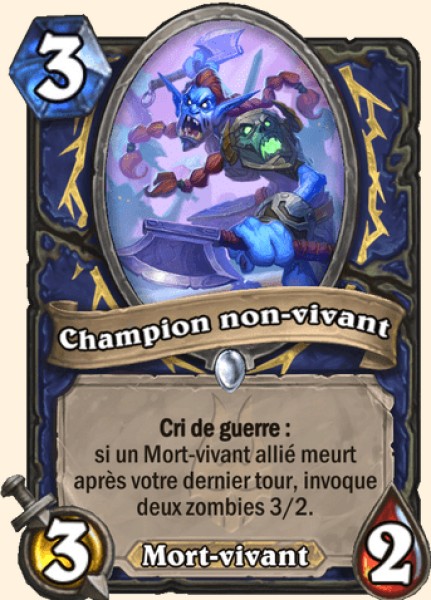 Champion non-vivant carte Hearhstone