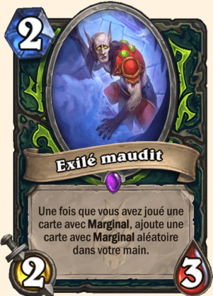 Exile maudit carte Hearhstone