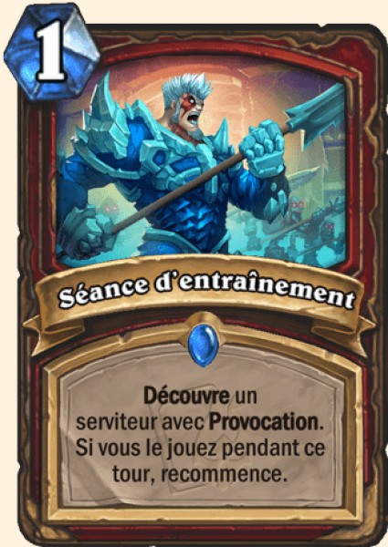 Seance d'entrainement carte Hearhstone