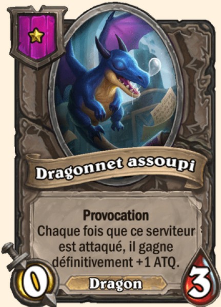 Dragonnet assoupi carte Hearhstone