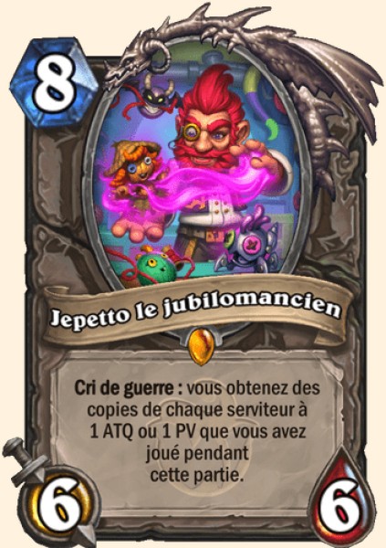 Jepetto le jubilomancien carte Hearhstone