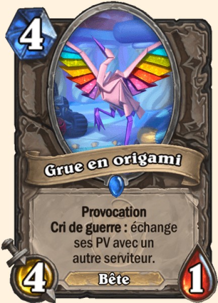 Grue en origami carte Hearhstone