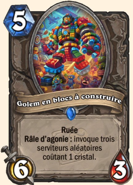 Golem en blocs a construire carte Hearhstone