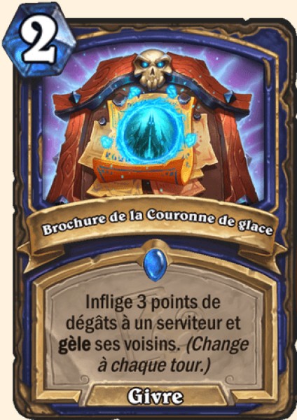 Brochure de la Couronne de glace carte Hearthstone