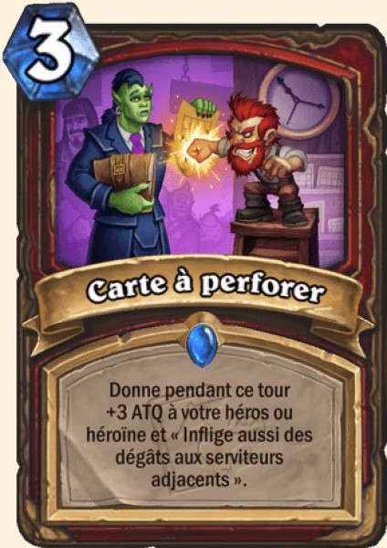 Carte a perforer carte Hearhstone