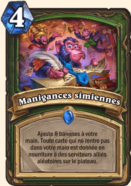 Manigances simiennes carte Hearhstone