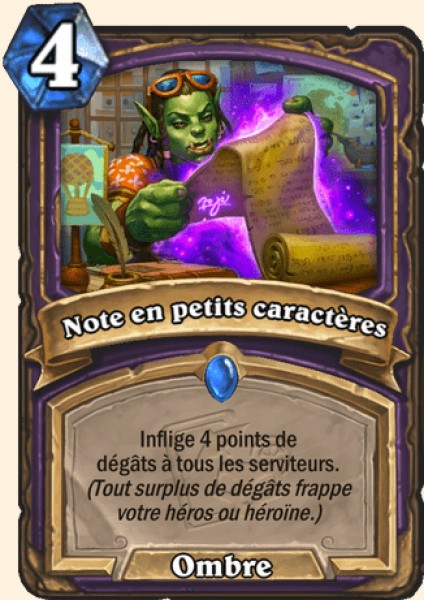 Petits caracteres carte Hearhstone