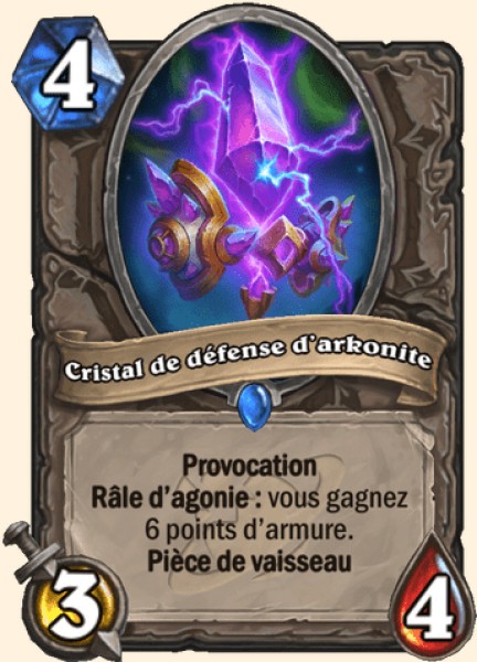 Cristal de defense d'arkonite carte Hearhstone