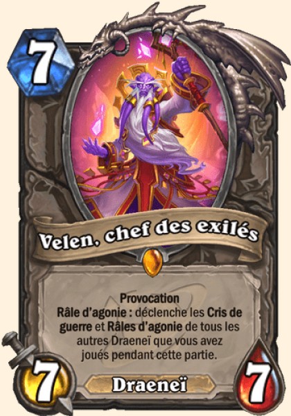 Velen, chef des exilés carte Hearthstone