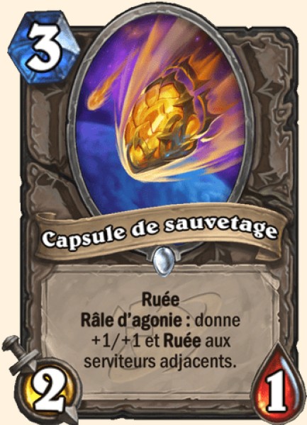 Capsule de sauvetage carte Hearthstone