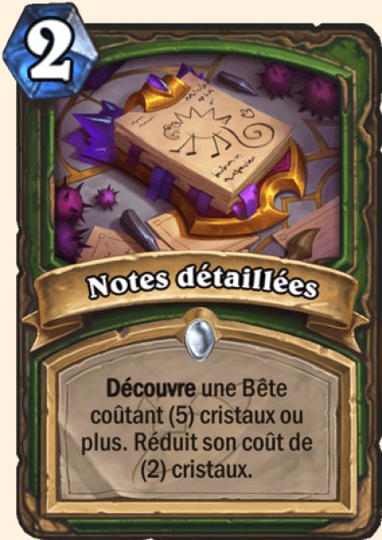 Notes detaillees carte Hearhstone