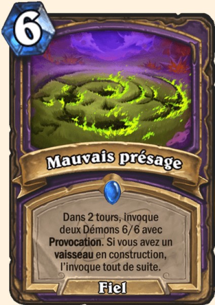 Mauvais presage carte Hearhstone