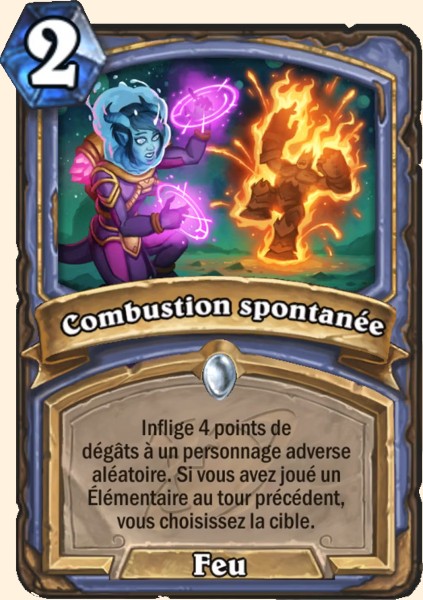 Combustion spontanee carte Hearhstone