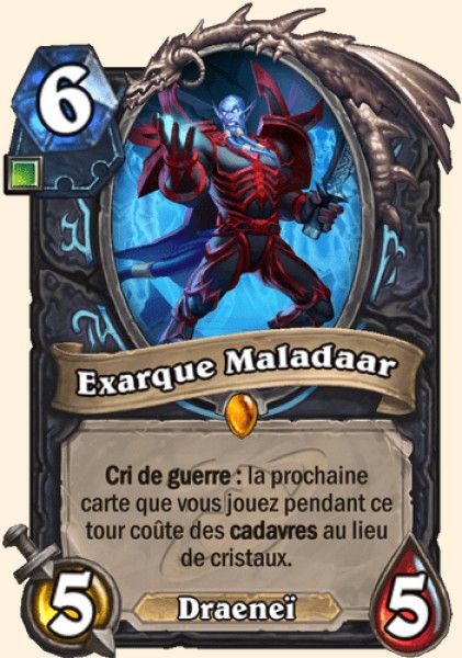 Exarque Maladaar carte Hearhstone