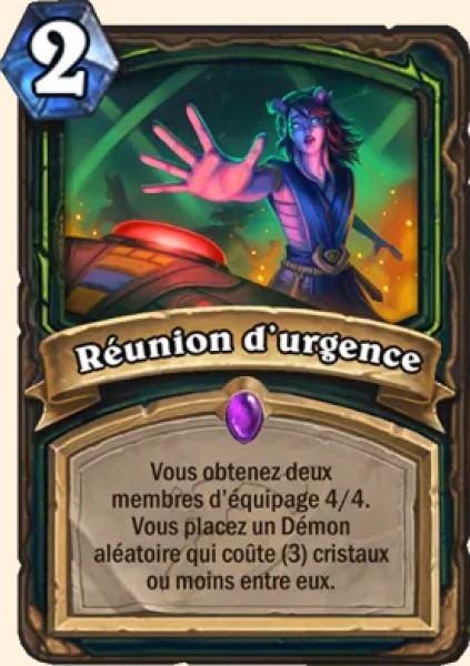 Reunion d'urgence carte Hearhstone