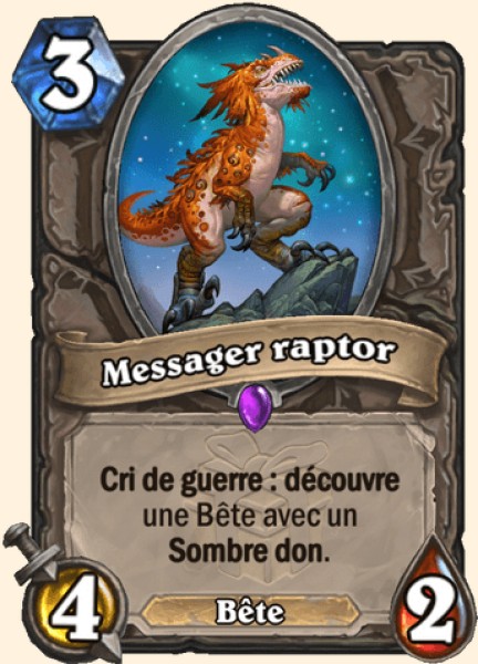 Messager raptor carte Hearhstone