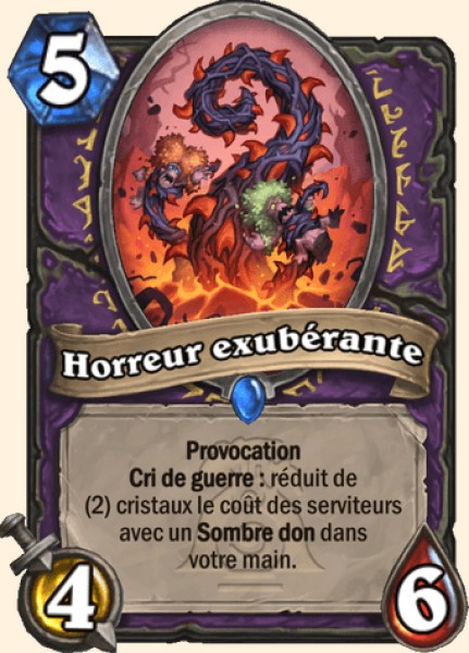 Horreur exubérante carte Hearthstone