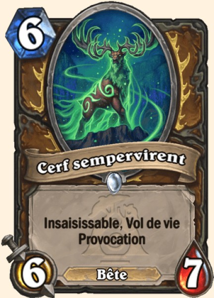 Cerf sempervirent carte Hearhstone