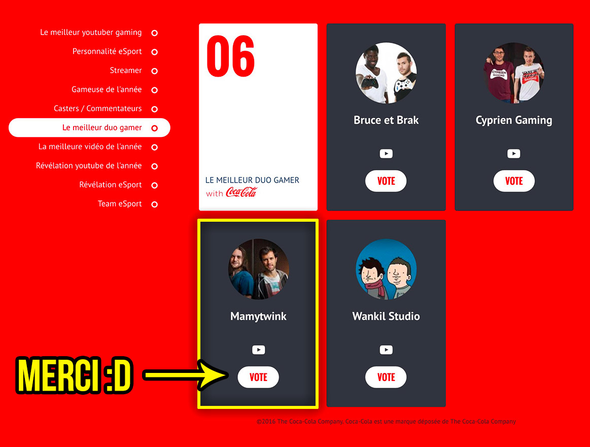 Mamytwink et Zecharia nominés aux Coca-Cola Gaming Awards
