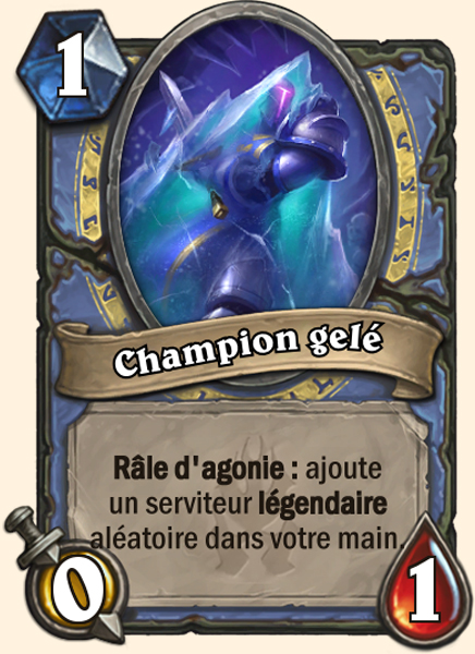 Champion gelé carte Hearthstone