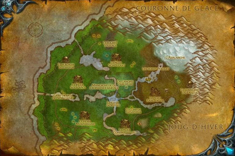 Carte du bassin de Sholazar dans World of Warcraft