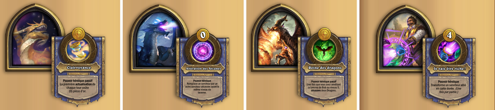 Nouveaux héros de Champs de bataille : Nozdormu, Malygos, Alexstrasza et Reno Jackson