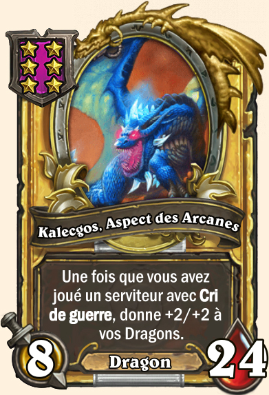 Carte champs de bataille dorée Kalecgos, Aspect des Arcanes